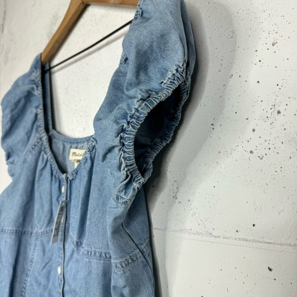 Madewell Denim Margie Cap Sleeve Mini Dress New Size 10 - Picture 6 of 9
